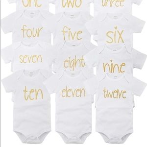 Month picture first year baby onesies